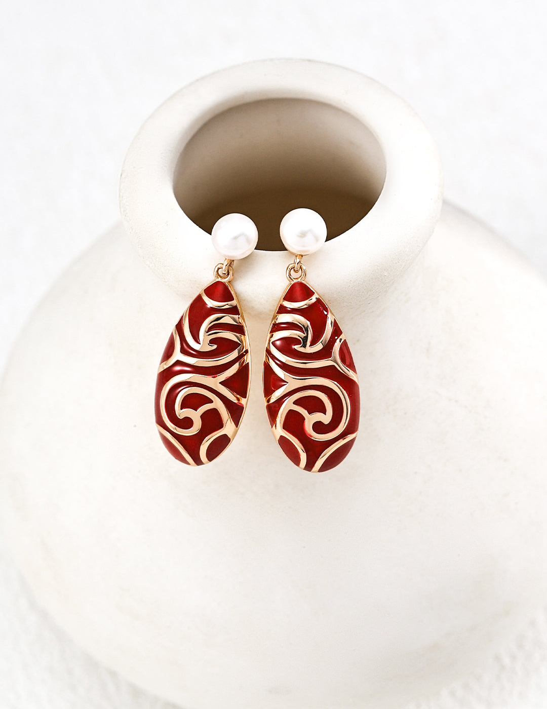 925 sterling silver drop earrings, side view