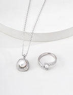 Close-up of 925 sterling silver pendant necklace
