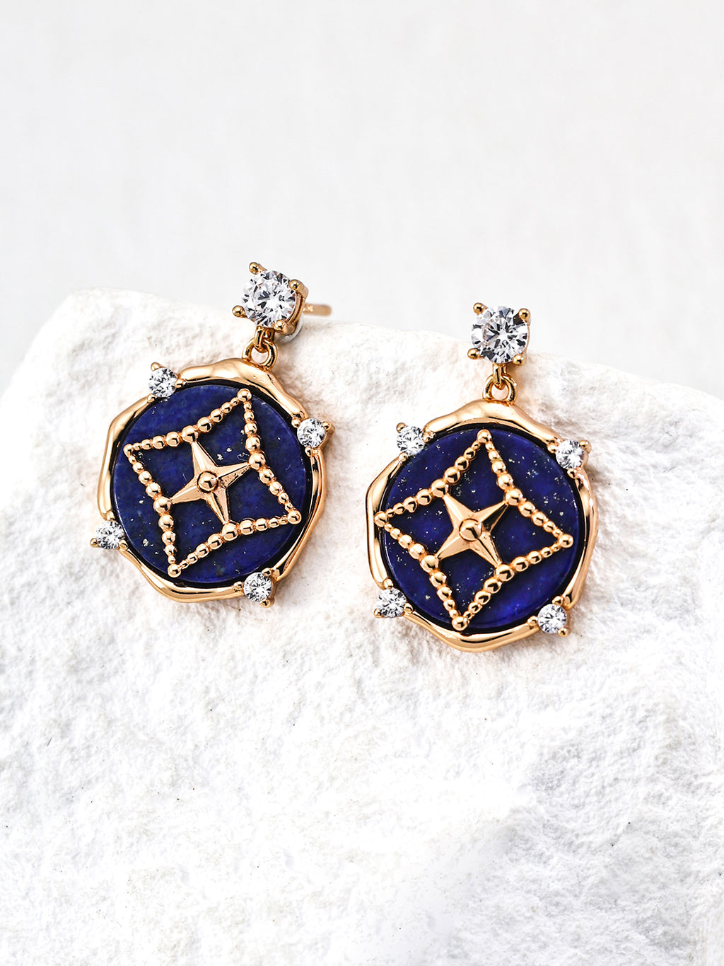 925 sterling silver stud earrings, front view