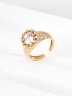 925 sterling silver cubic zirconia adjustable ring, silver tone version
