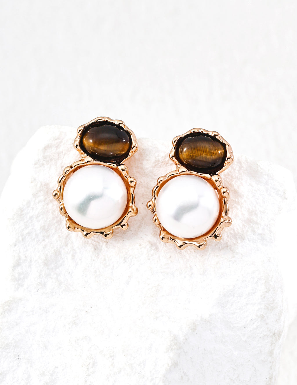 925 sterling silver drop earrings in tiger's eye