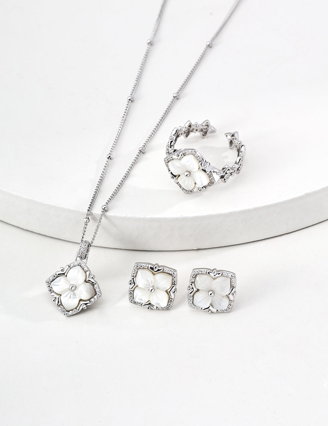 Close-up of 925 sterling silver stud earrings
