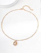 925 sterling silver pendant necklace in vintage gold