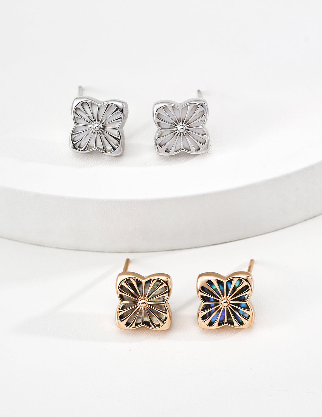 925 sterling silver stud earrings, front view