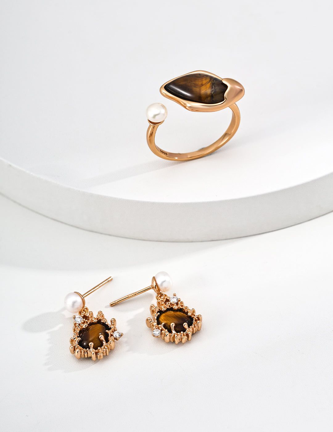 Close-up of 925 sterling silver stud earrings