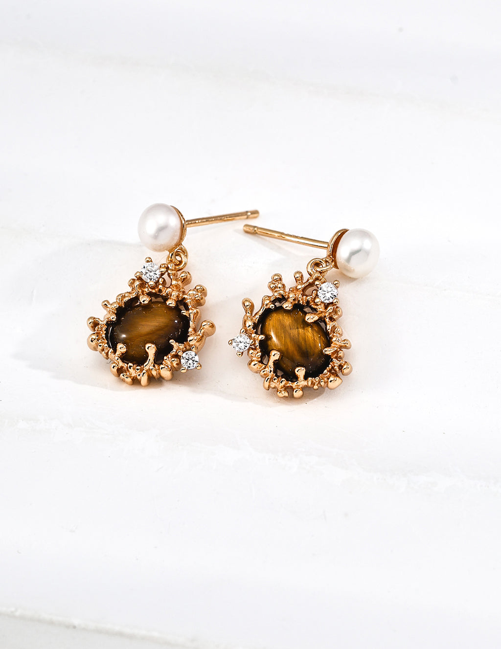 925 sterling silver stud earrings worn on model