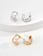 925 sterling silver hoop earrings, front view
