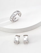 925 sterling silver hoop earrings worn on model