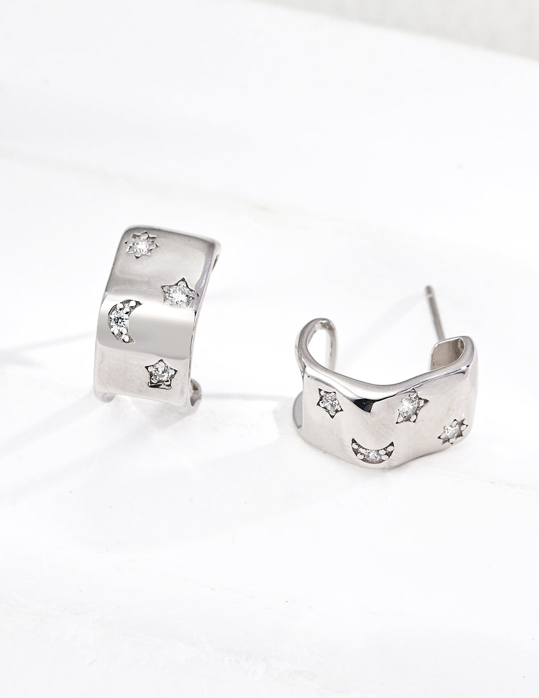 925 sterling silver hoop earrings in silver
