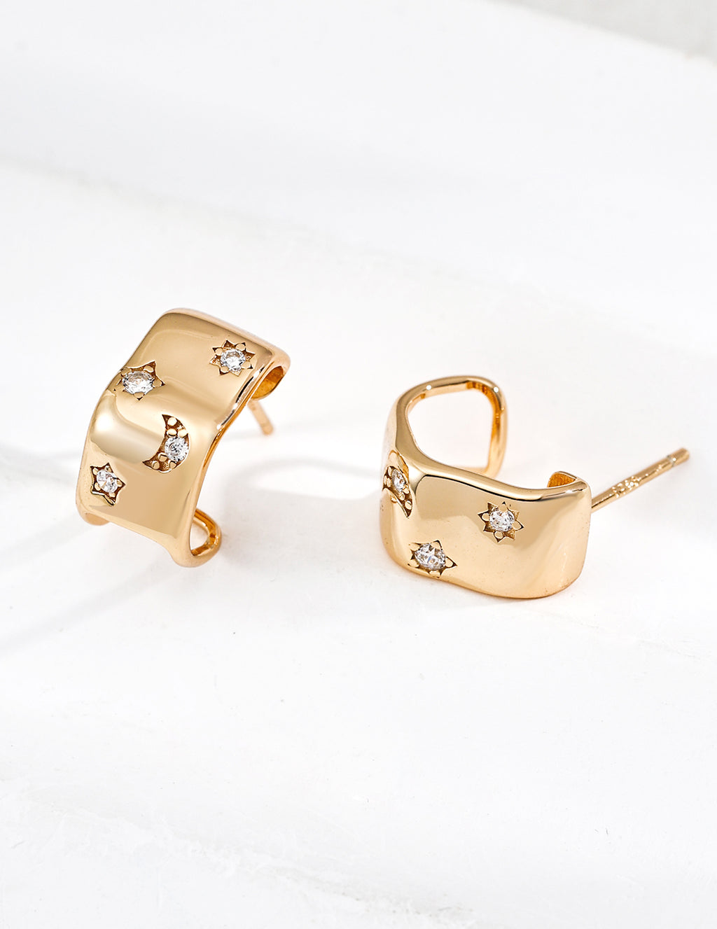 925 sterling silver hoop earrings in vintage gold