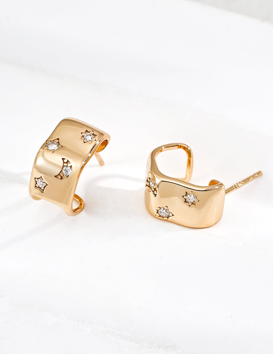 925 sterling silver hoop earrings in vintage gold
