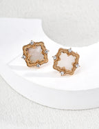 925 sterling silver stud earrings in vintage gold