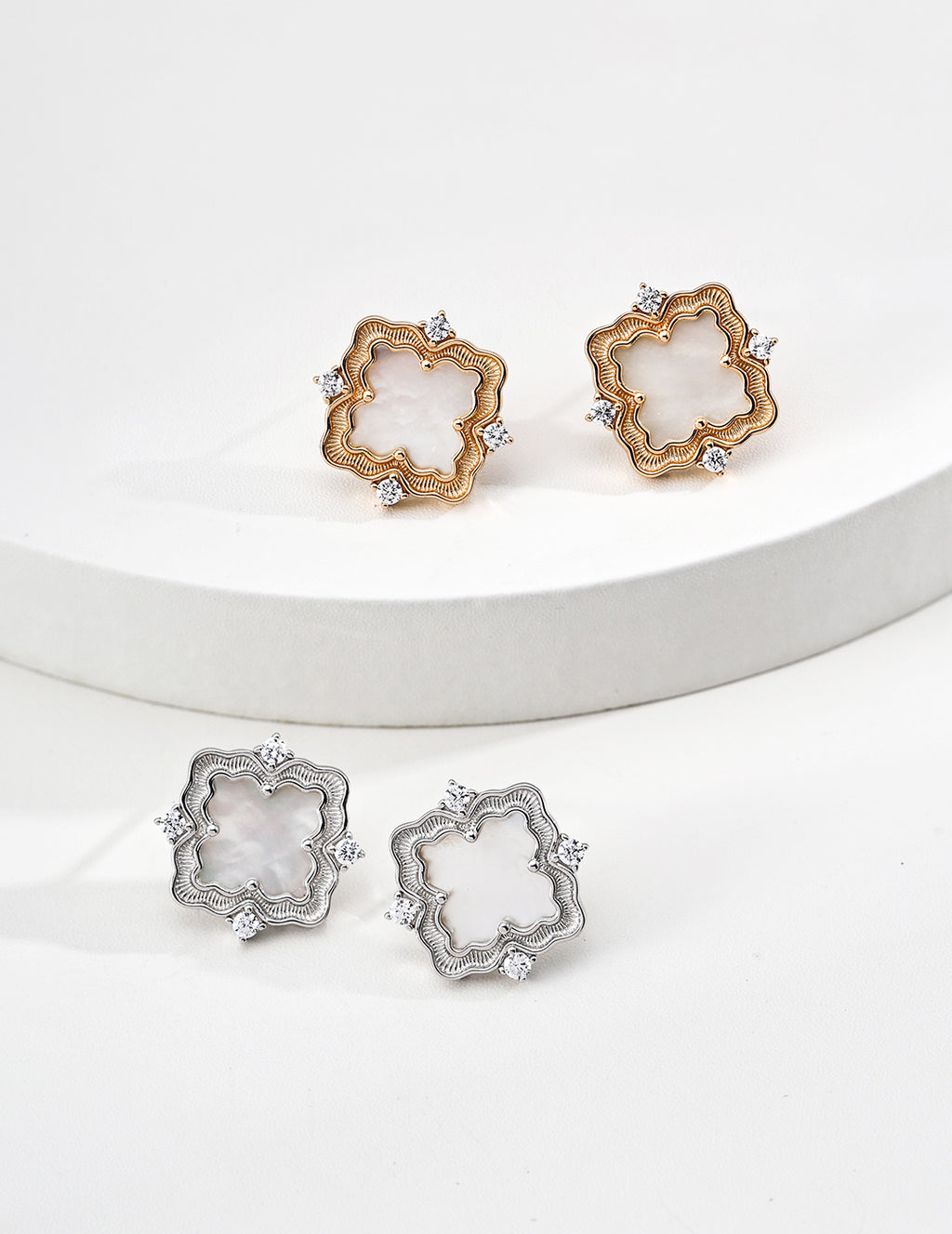 925 sterling silver stud earrings, front view