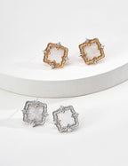 925 sterling silver stud earrings, front view