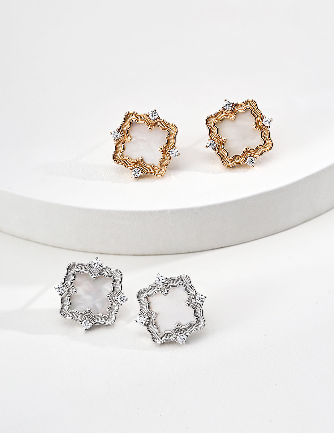 925 sterling silver stud earrings, front view
