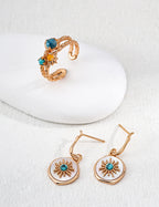 925 sterling silver drop earrings worn on model