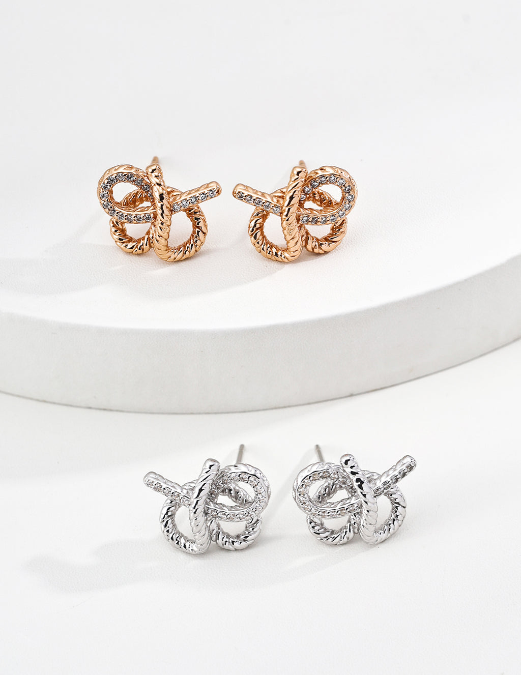 925 sterling silver stud earrings, front view