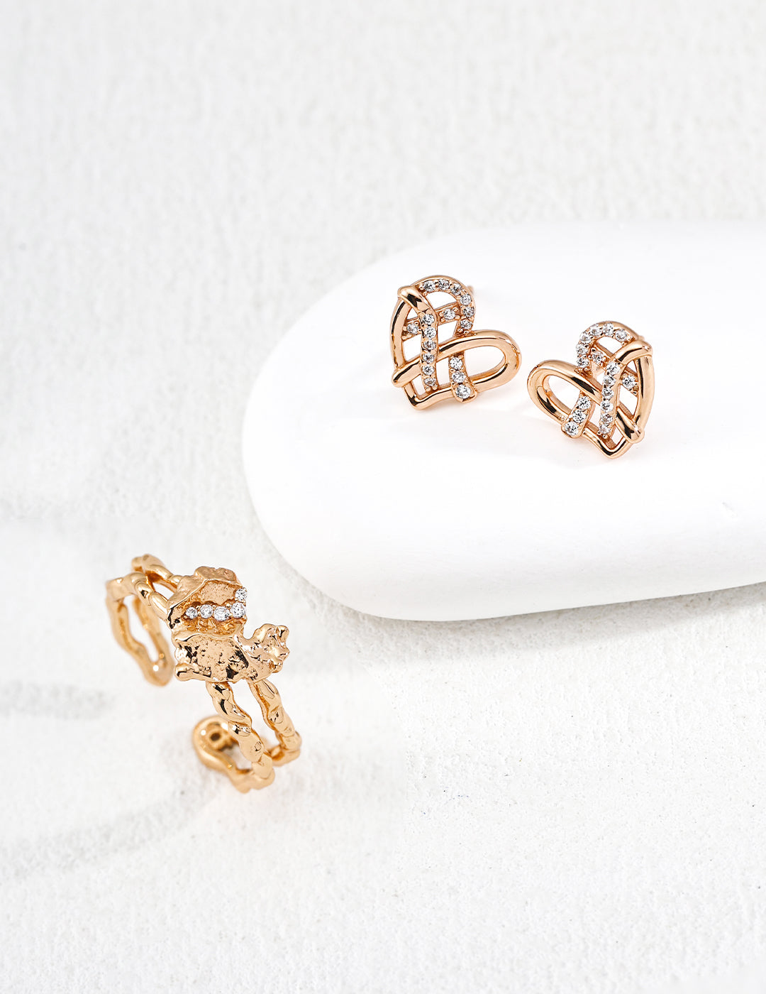 925 sterling silver stud earrings worn on model