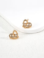 925 sterling silver stud earrings in vintage gold
