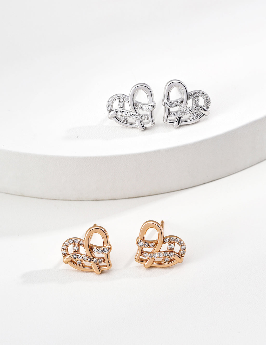 925 sterling silver stud earrings, front view