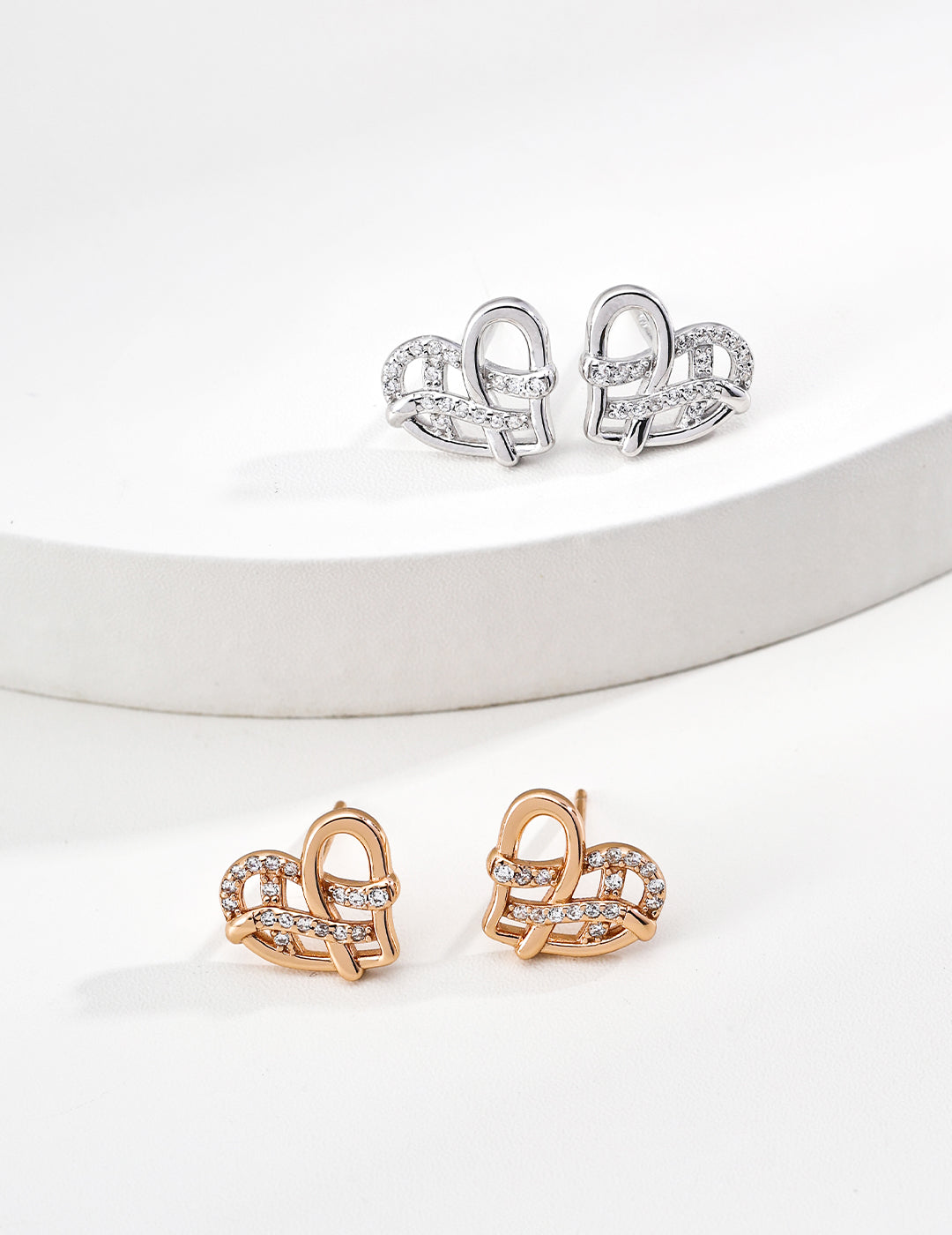 925 sterling silver stud earrings, front view