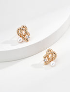 925 sterling silver stud earrings in vintage gold