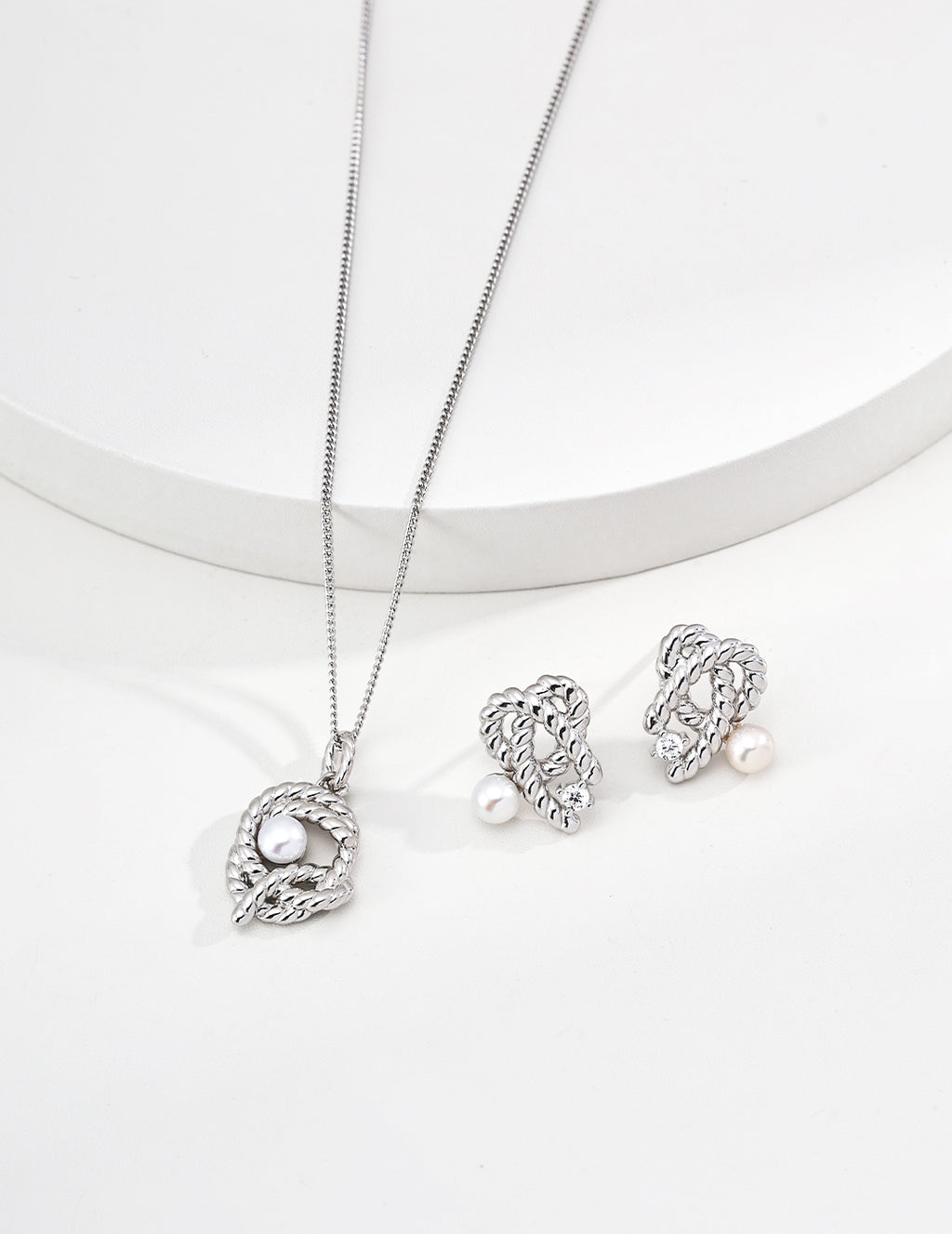 925 sterling silver stud earrings worn on model