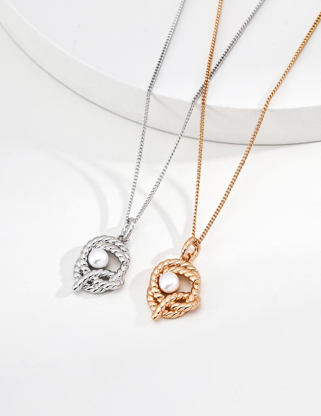 Close-up of 925 sterling silver pendant necklace