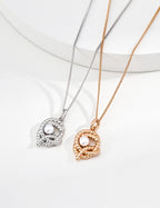 Close-up of 925 sterling silver pendant necklace