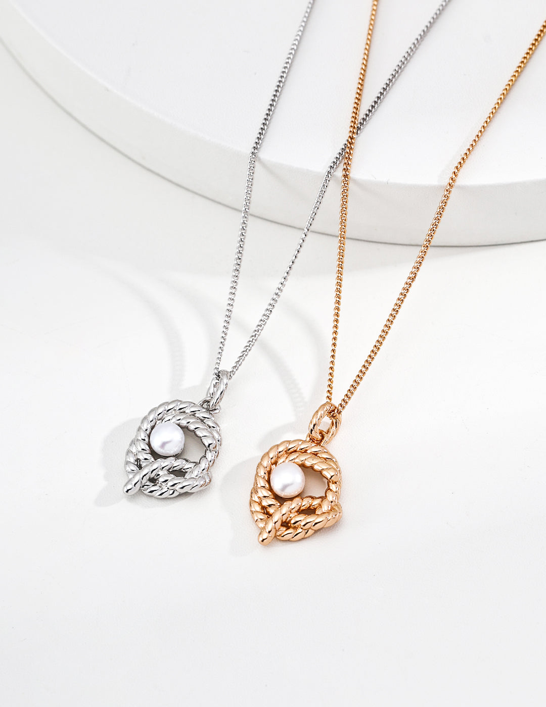 Close-up of 925 sterling silver pendant necklace