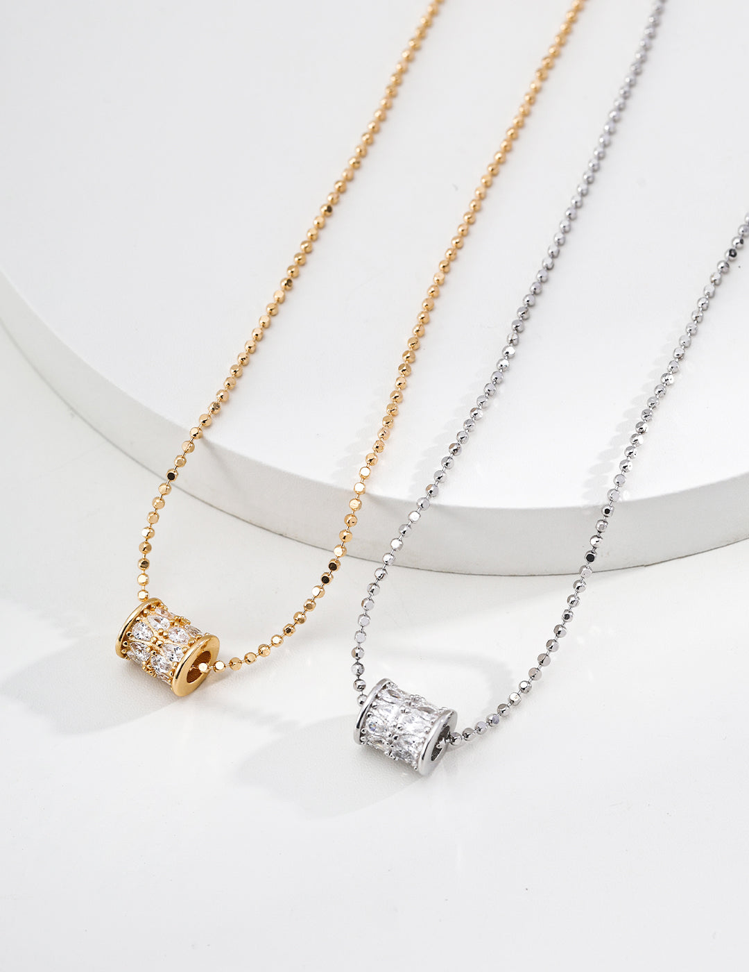 Close-up of 925 sterling silver pendant necklace