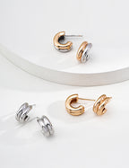 925 sterling silver stud earrings, front view
