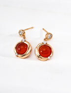 925 sterling silver drop earrings in red