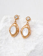 925 sterling silver drop earrings in mother of pearl