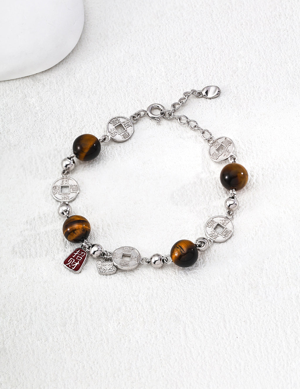 Close-up of 925 sterling silver bracelet