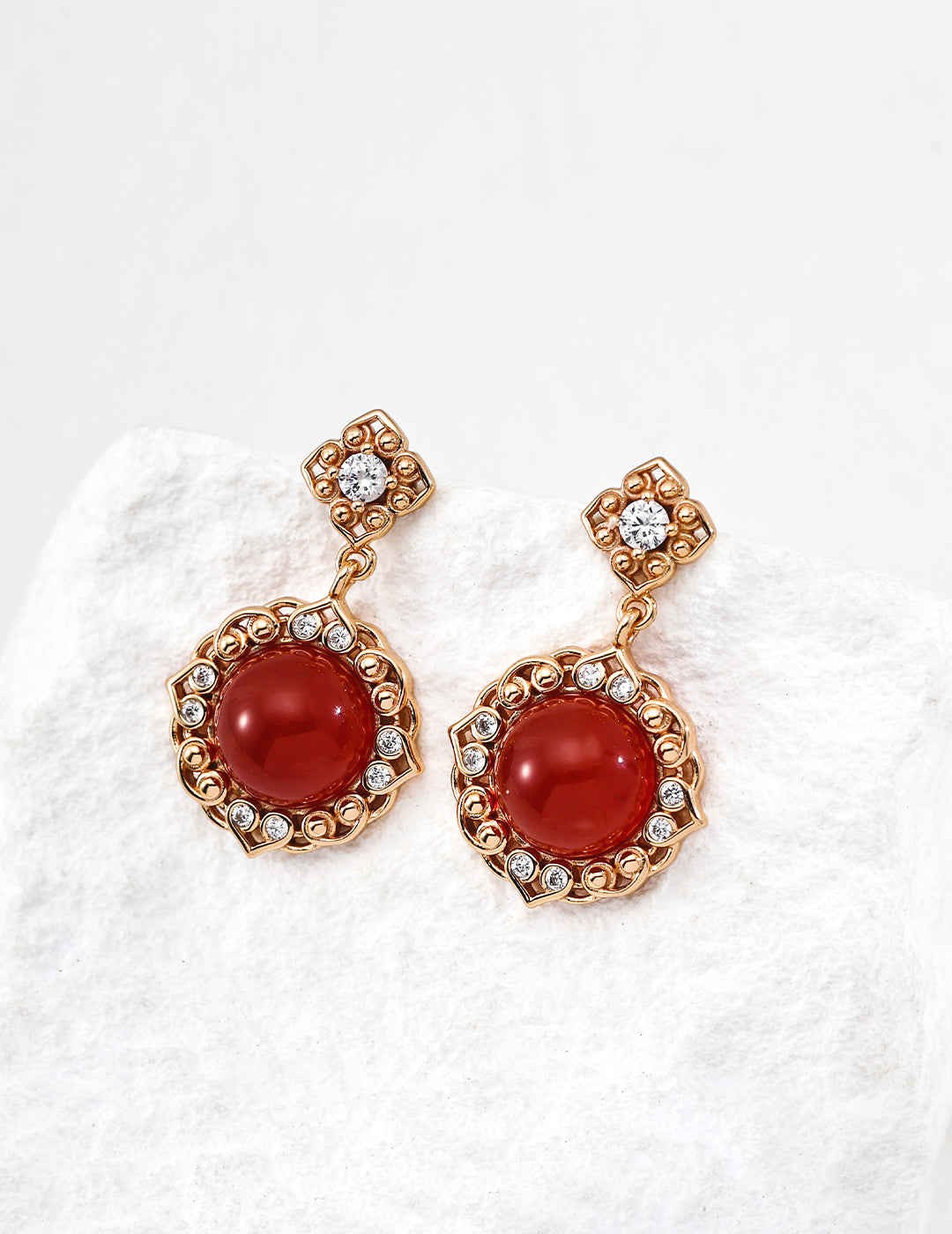 925 sterling silver stud earrings in agate