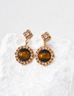 925 sterling silver stud earrings in tiger's eye