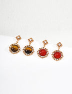 Close-up of 925 sterling silver stud earrings