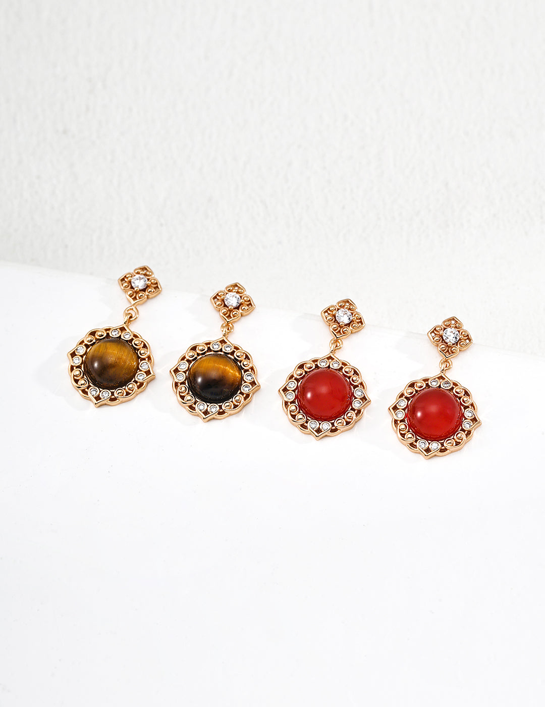 Close-up of 925 sterling silver stud earrings