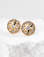 925 sterling silver stud earrings in vintage gold
