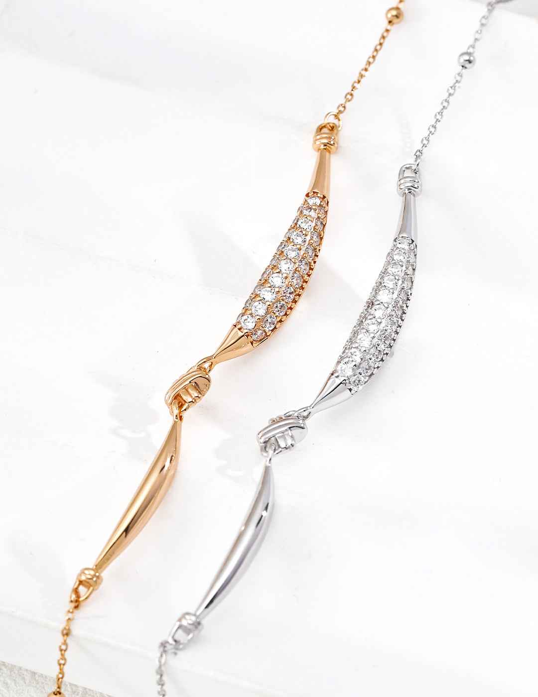 925 sterling silver curved bar pendant necklace with cubic zirconia accents, vintage gold tone
