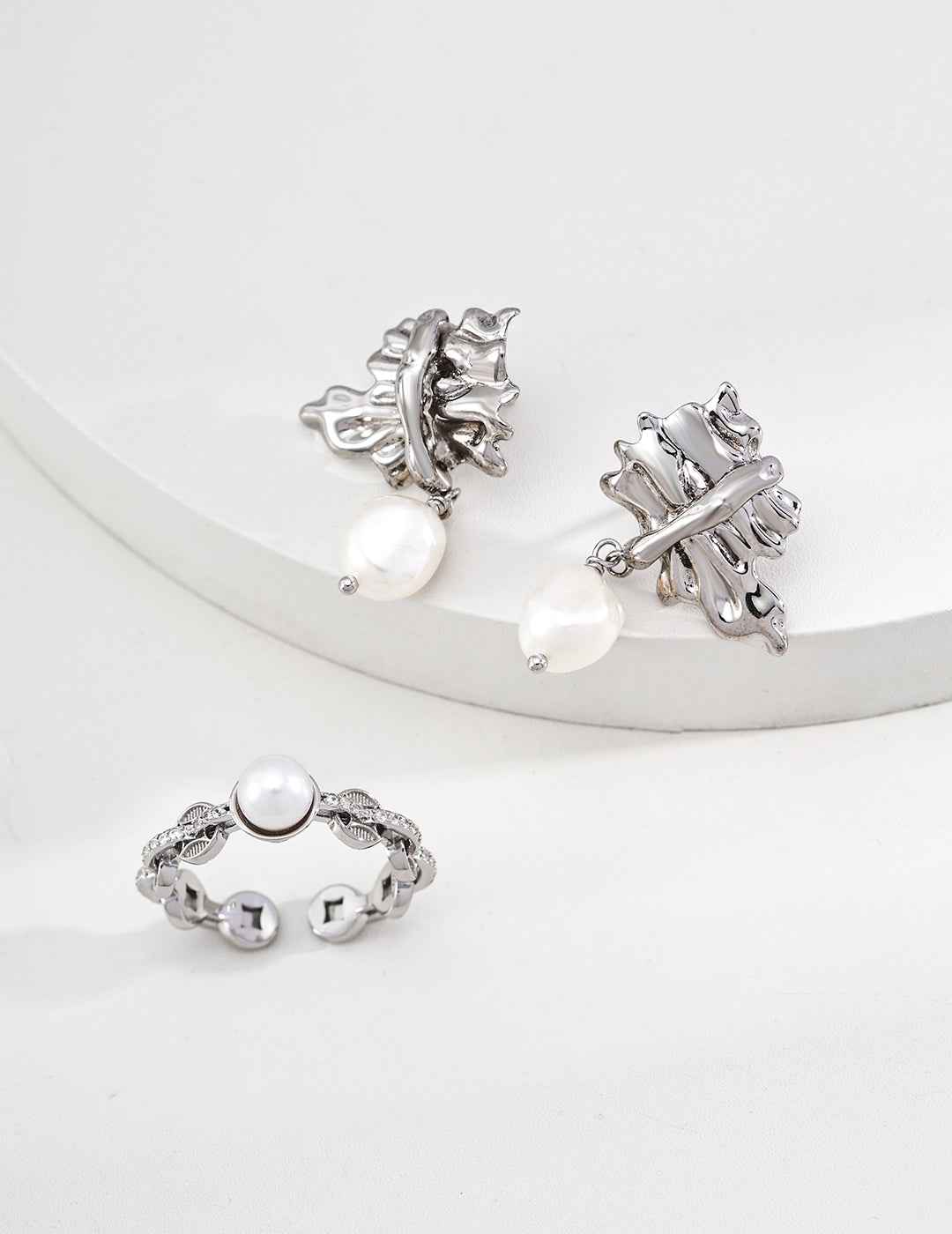 925 sterling silver ring worn on model