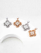 925 sterling silver stud earrings, front view