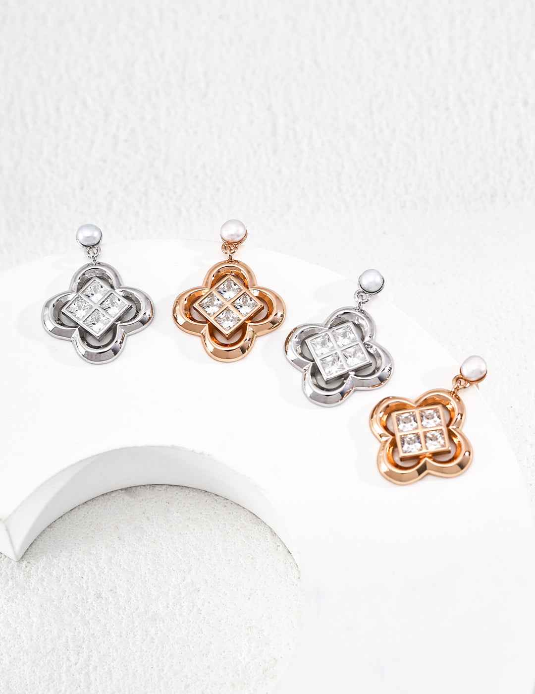 925 sterling silver stud earrings, front view
