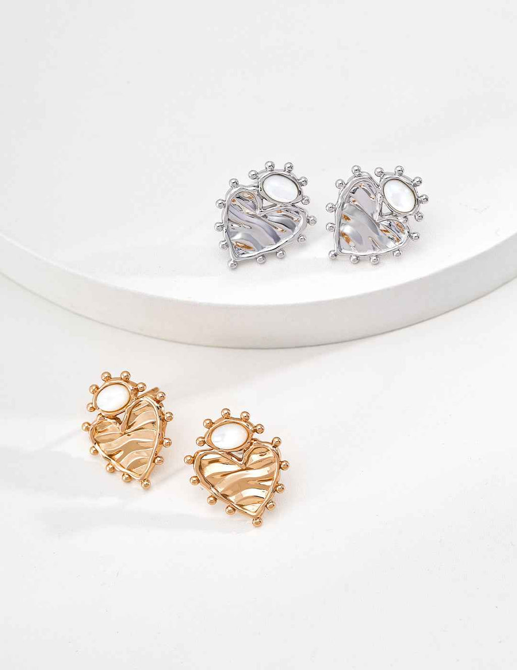925 sterling silver stud earrings, front view