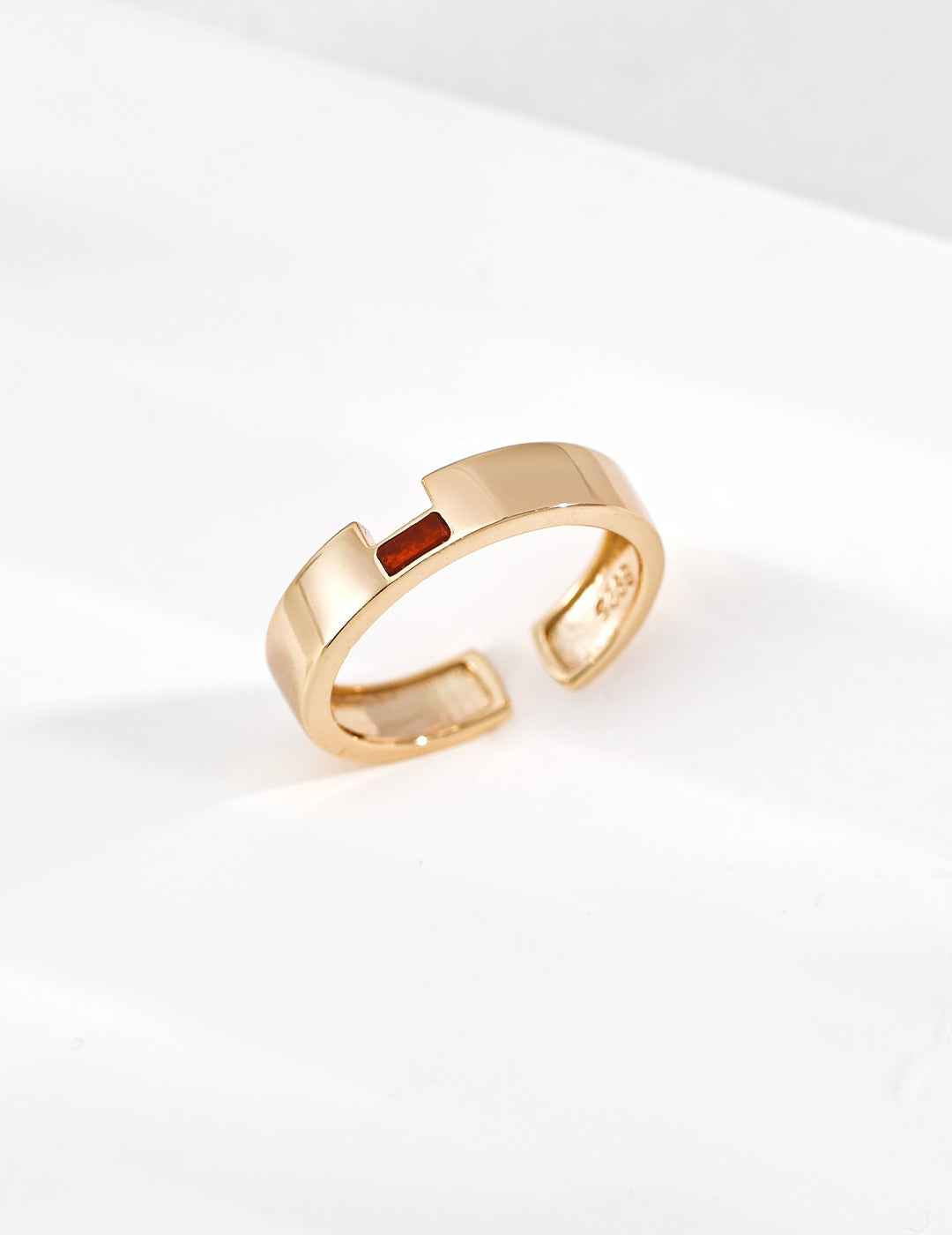 925 sterling silver ring in vintage gold / agate