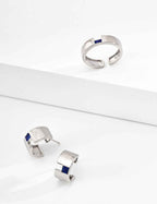 925 sterling silver hoop earrings worn on model