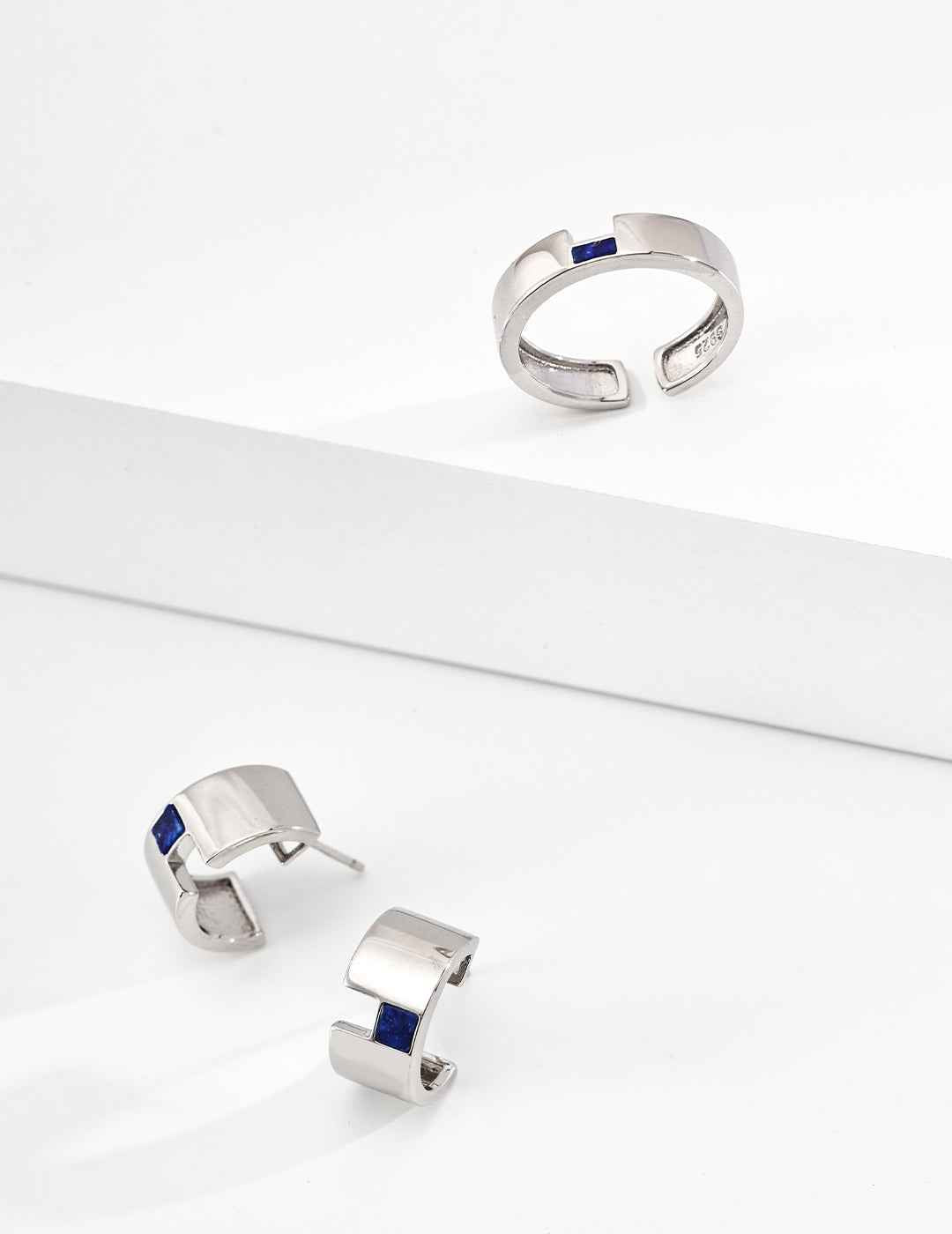 925 sterling silver hoop earrings worn on model