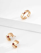 Close-up of 925 sterling silver hoop earrings