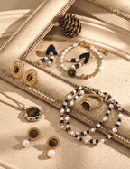 925 Sterling Silver Pearl, Mother of Pearl and Tiger’s Eye Necklace